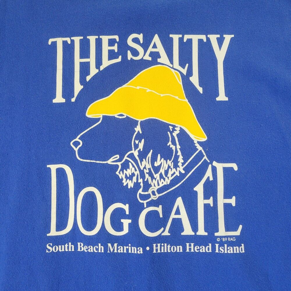 Salty Dog Cafe TShirt Mens XL 46-48 Blue Long Sleeve Hanes Beefy-T Hilton Head